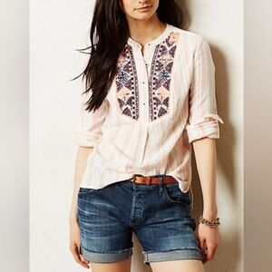 Anthropologie Holding Horses Mesa Tunic Peasant Top Size XS